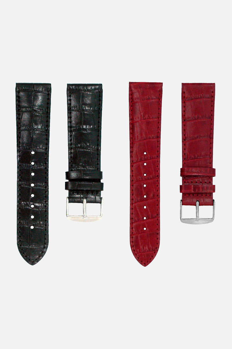 Black & Burgundy Double Set (2 Bands, 22mm)