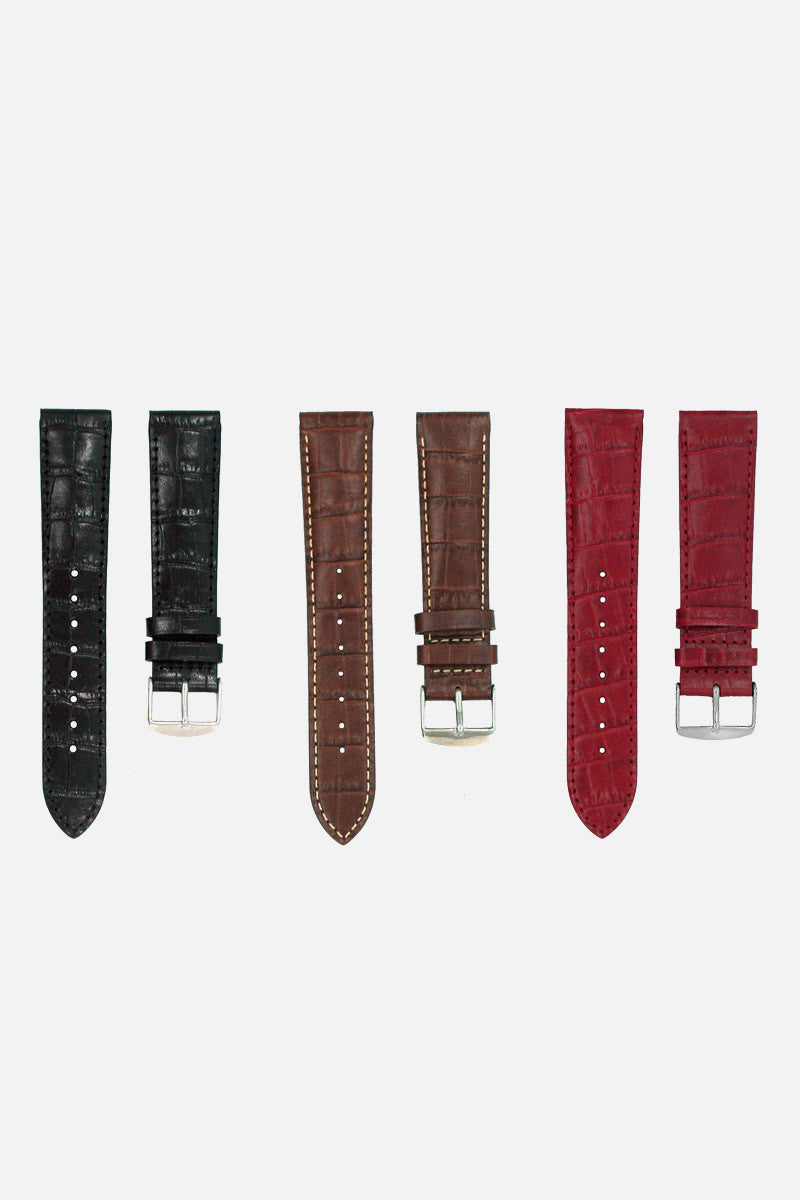 Black, Brown & Burgundy Triplet Set (3 Bands, 22mm)